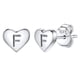 thumbnail image 1 of Pendientes de corazón inicial Silvora tachuelas de plata esterlina hipoalergénicas mujer letra F regalo joyería cumpleaños día de la madre, 1 of 8