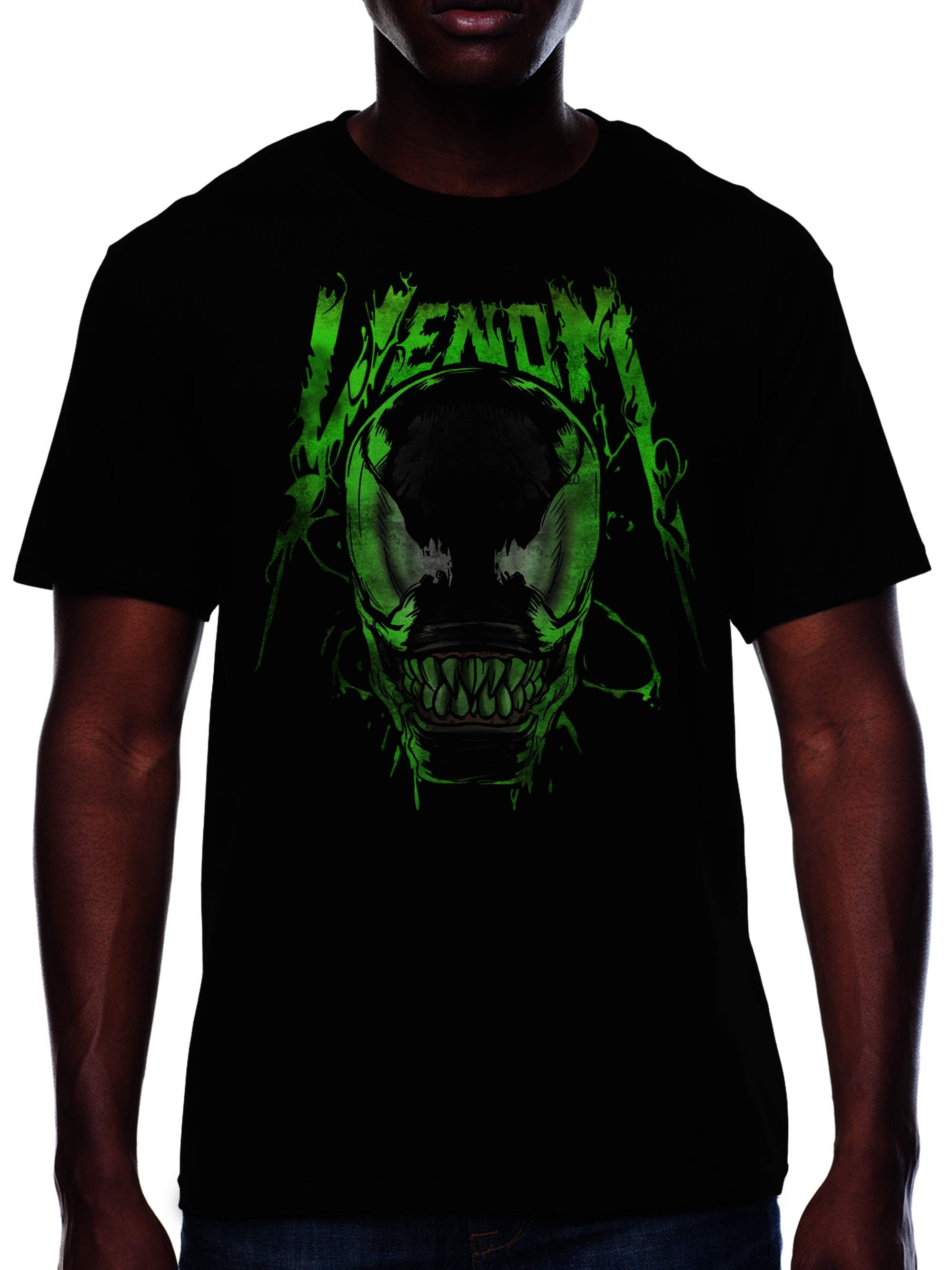 Marvel Venom Green Outline Men's and Big Men's Graphic T-Shirt, Size ...