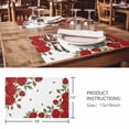 thumbnail image 3 of Placemats Set of 6, Red Roses Valentine's Day Woven Placemat, Linen Place Mats for Kitchen/Dining Tables, Romantic Spring Floral Washable Table Mats for Party, 3 of 8