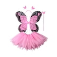 thumbnail image 2 of YOUYEDIAN Princess Tulle Tutu Skirt Sets, Include Headband, Wand, Butterfly Fairy Wing, Skirt (Pink, One Size), 2 of 4