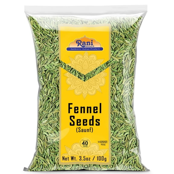Rani Fennel Seeds (Saunf Sabut) Whole Spice 3.5oz (100g) ~ All Natural | Gluten Friendly | NON-GMO | Kosher | Vegan | Indian Origin