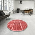 thumbnail image 3 of Ahgly Company Indoor Square Patterned Ferrari Red Area Rugs, 3' Square, 3 of 6