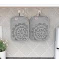 thumbnail image 5 of T-fal Medallion Print Silicone and Cotton Twill Pot Holders, Two Pack, Gray, 5 of 5