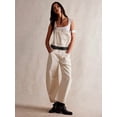 thumbnail image 5 of Womens Denim Overalls Loose Fit Leg Adjustable Strap Hip Hop Jean Jumpsuits Cream White S, 5 of 8