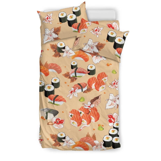 Juego de cama con estampado de sushi