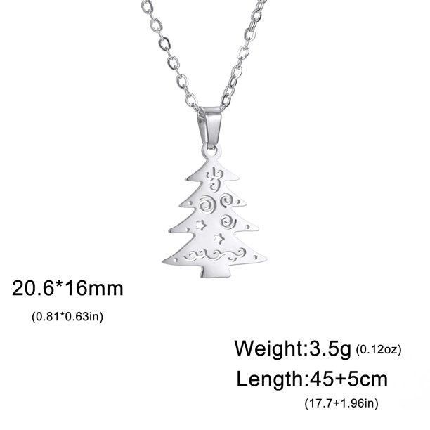 Lucktune-collar con colgante de Papá Noel y copo de nieve para mujer, cadena de muñeco de nieve de alce de acero inoxidable, regalo de joyería de Navidad, nuevo