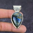 thumbnail image 2 of Natural Labradorite Gemstone Handmade 925 Sterling Silver Pendant 2.01", 2 of 2