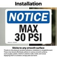 thumbnail image 3 of (2 Pack) Max 30 PSI OSHA Notice Sign 5 Inch X 3.5 Inch Vinyl Label Decal Sticker Weather Resistant, UV Protected for Workplace, Business, and Construction Site, Made in the USA, 3 of 7