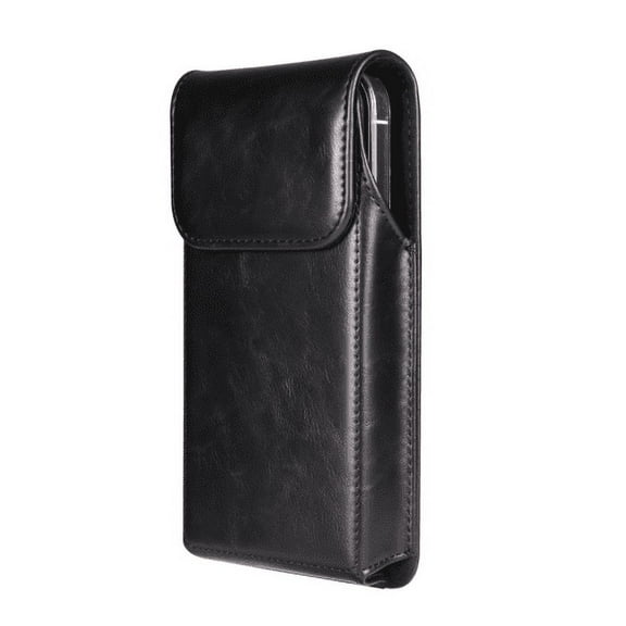 Compatible with Boost Celero 5g 2024 (not plus). Black Magnetic Vertical Leather Case with belt loops