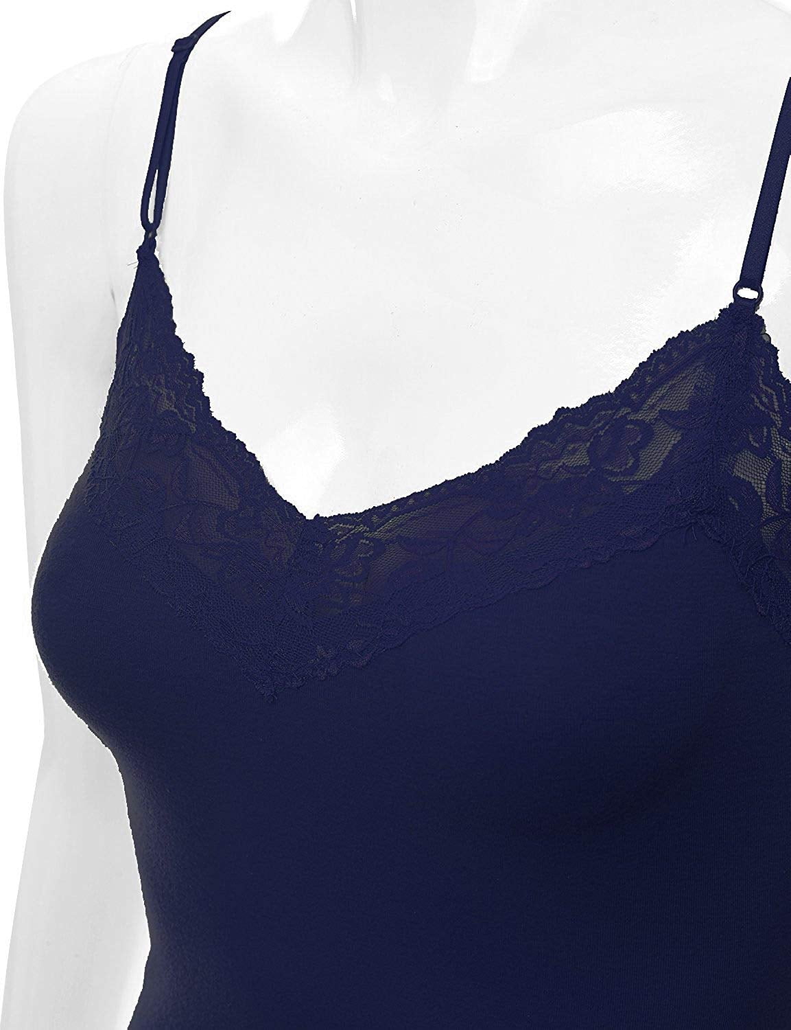 Bozzolo Women Junior & Plus Adjustable Spaghetti Strap Lace Trim