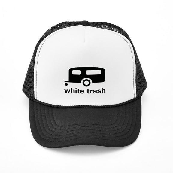CafePress - White Trash - Adjustable Unisex Printed Trucker Hat with Mesh Back