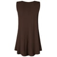 thumbnail image 2 of Made by Johnny Women's Solid Sleeveless Tunic for Leggings Swing Flare Tank Tops S-5XL Plus Size XXL BROWN, 2 of 6