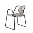 thumbnail image 5 of Nuu Garden Iron Woven Outdoor  Dining Chair Set of 2, Rope, Patio, Backyard, Deck, Light Weight, Black & Gray, 5 of 8