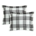 thumbnail image 3 of CEDAR COURT Lofty Plush Check Polyester Bedding Set, Queen, Gray/White, 3-Pieces, 3 of 5