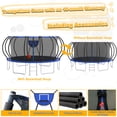 thumbnail image 3 of XMIKA Trampoline for Kids and Adults, 8 FT 10FT 12FT 16FT 14FT Trampolines with Enclosure Net, Basketball Hoop, Ladder, Light, Sprinkler, 1500LBS Backyard Outdoor Trampoline, Curved Design, 3 of 8