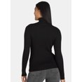 thumbnail image 2 of Time and Tru Women's Rib Turtleneck Sweater, Lightweight, Size XS-XXXL, 2 of 5
