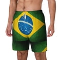 thumbnail image 5 of Mens Swim Trunks Brazilian Flag Quick Dry Board Shorts with Compression Liner, 5 of 6