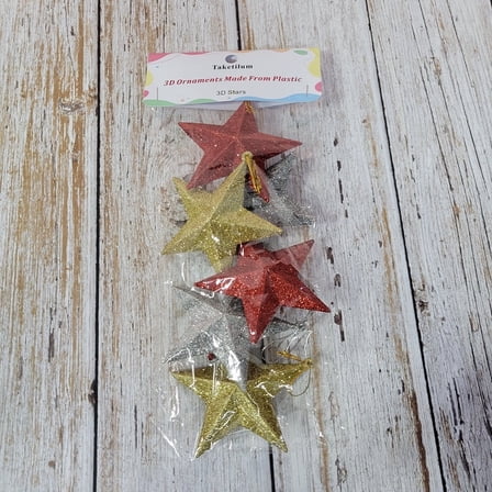 Taketilum 3D ornaments made from plastic 3D Star-Shaped Plastic Hanging Ornaments, Lightweight and Beautiful Star Decorations