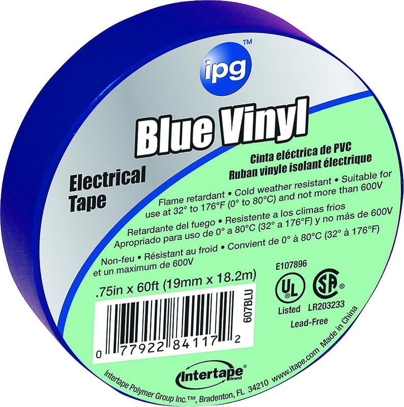 Intertape 85831 6 Pack.75 in x 60 ft Vinyl Electrical Tape Blue 