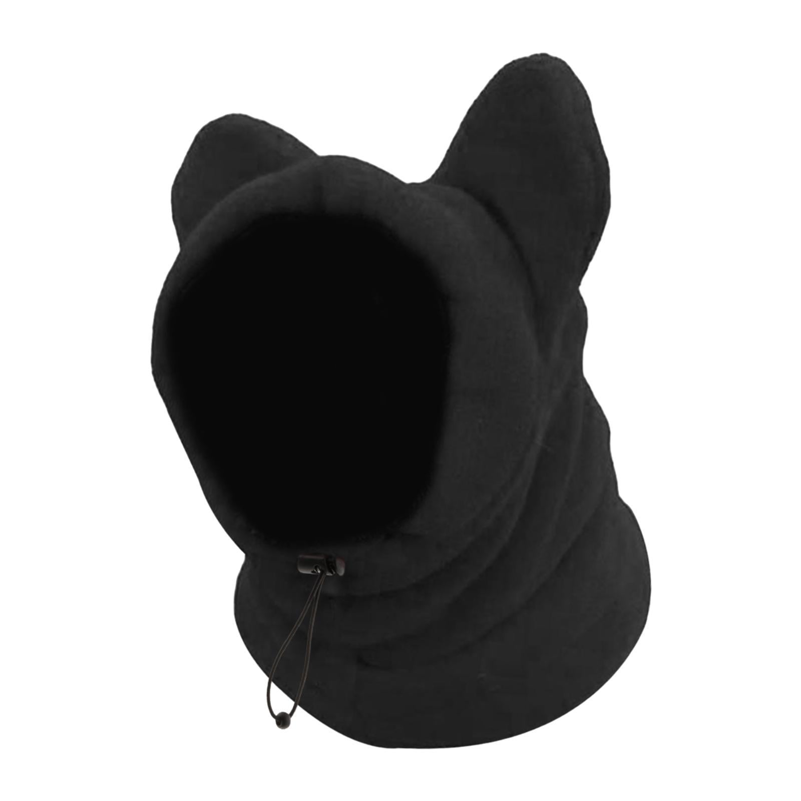 FashionCha Dog Ear Muffs Hat Dog Hat Adjustable Dog Snood Warm for Dogs Pets Walking Hiking Black XL