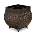 thumbnail image 4 of Cheungs Set of 3 metal planter with square top and curved fleur de lis patterned body, 4 of 5