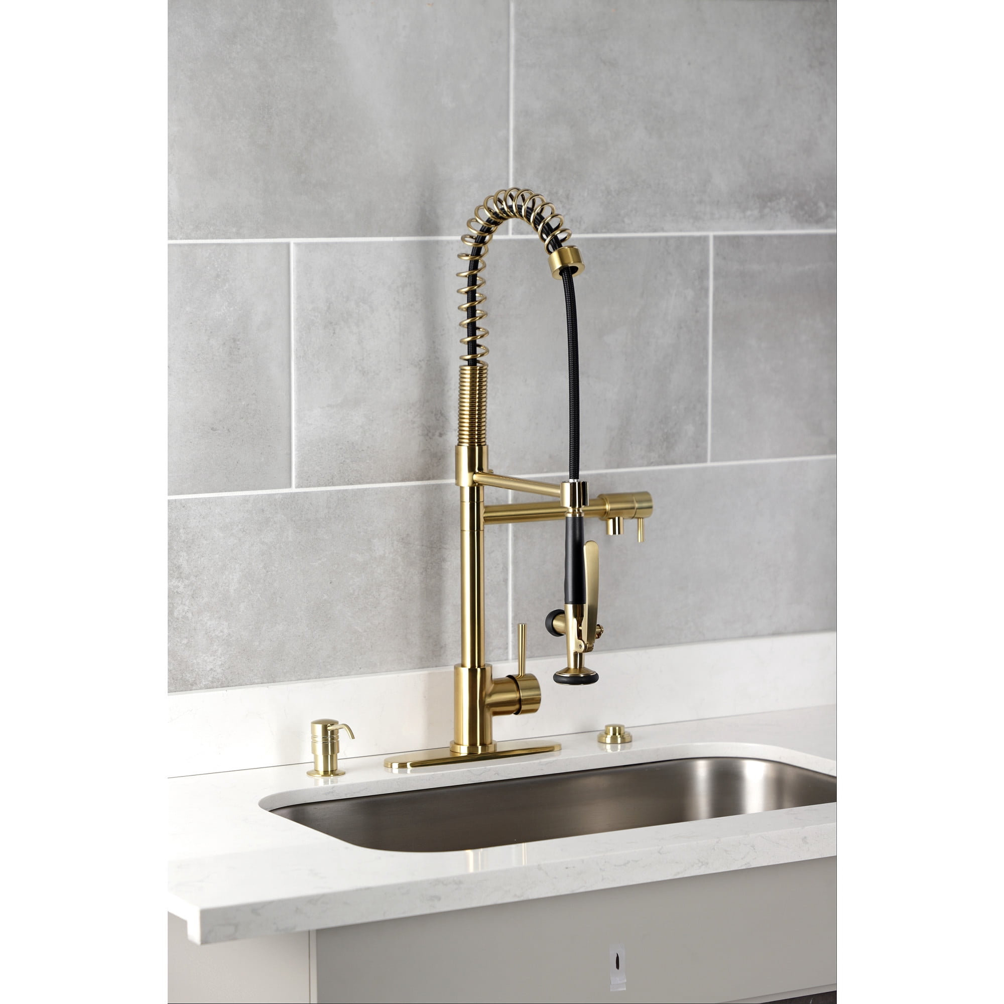 Kingston Brass KATSK217 Trimscape Single Outlet Garbage Disposal Air Switch Kit in Brushed Brass
