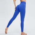 thumbnail image 2 of Hugcurve No Front Seam High Waisted Workout Leggings for Women Basic Yoga Pants Gym Athletic Tights Dark Blue M, 2 of 5
