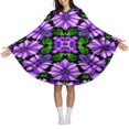 thumbnail image 3 of Purple Flowers Symmetrical Design Blanket Oversized Wearable Hooded Blanket Warm Throw Blanket Buttons Sweatshirt For Women Men Teens Flannel, 3 of 8
