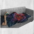 thumbnail image 6 of Outer Space Soft Flannel Fleece Blanket, Nebula Gas Celestial Expanse in Galaxy Astral Planet Cosmos Objects Space Theme, Cozy Plush for Indoor and Outdoor Use, 50" x 70", Navy Red, by Ambesonne, 6 of 6