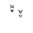 thumbnail image 2 of Delight Jewelry Silvertone Small Heart with Baby Feet Silvertone Antiqued Butterfly Post Earrings, 2 of 4