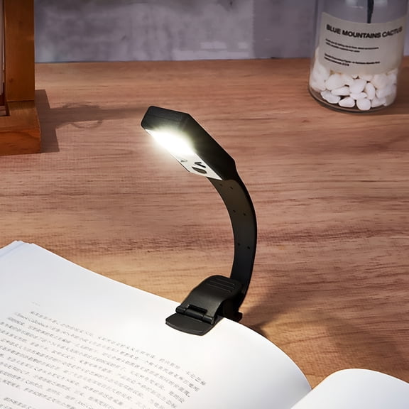 HIBIBUD LED Book Light with Clip,Rechargeable Reading Lamp 3000-6000K,3 Brightness Levels Eye Protection,50Hr Battery Life USB Powered,360° Flexible Gooseneck,Portable Night Light for Books Bed