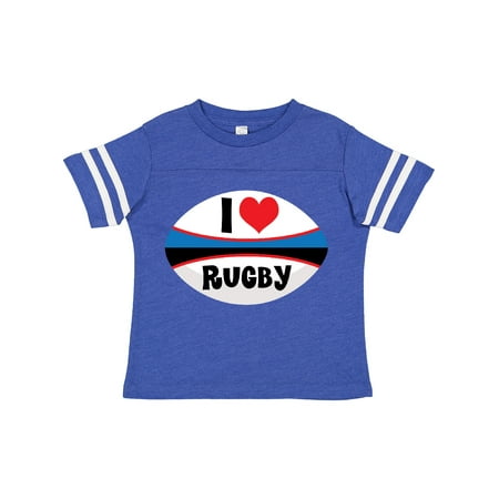

Inktastic I Love Rugby Sports Ball Gift Toddler Boy or Toddler Girl T-Shirt