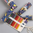 thumbnail image 5 of 36/48/72 Slots Colored Pencil Wrap Pencils Roll Holder Coloring Pencils Organizer Holder Colored Pen Paint Brush Storage Pouch Portable for Artist Student (Colorful Fish, 48 Slots)36 Slots, 5 of 6