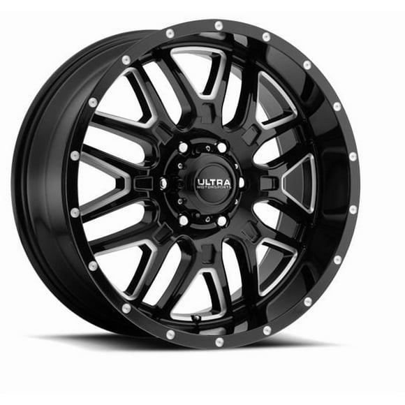 Ultra Wheel Wheel 203-2281BM44 Hunter 203; 22 Inch Diameter x 12 Inch Width; 8 x 165.1 Millimeter/8 x 6.50 Inch Bolt Pattern; 60 Degree Conical Seat Lug; -44 Millimeter Offset; 4.77 Inch Backspacing