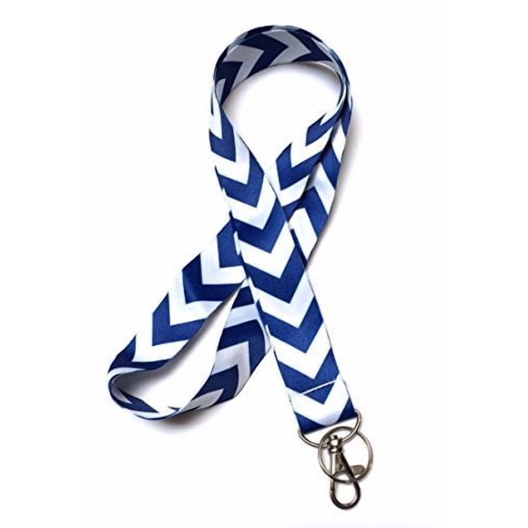 Wigspedia Porte-Clés Chevron pour Porte-Clés/id (Bleu Marine Foncé/blanc Chevron)... (Bleu Royal/blanc Chevron)