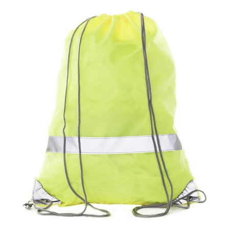 Mato & Hash Reflective Cinch Bag | High Visability | Great For Runners & Events - 3PK Shock Lime CA2525