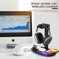 thumbnail image 3 of Headphone Stand with Wireless Charger, 4 In 1 Charging Station, 3 of 5