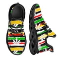 thumbnail image 1 of Zapatos planos con estampado de hojas de marihuana en 3D para mujer, zapatillas cómodas con cordones, calzado ligero, 1 of 6