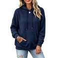thumbnail image 2 of Trikvn Women's Quilted Pullover Hoodies Drawstring Sweatshirts with Kangaroo Pocket Long Sleeve Textured Casual Fall Tops Athletic Wear, 2 of 5