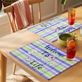thumbnail image 4 of Colorful Plaid Placemats Set of 6, Pink Flower Welcome to Summer Life Shell Non-Slip Place Mats Washable Table Mats for Kitchen Dining Table Decorations Indoor/Outdoor, 4 of 9