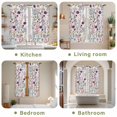 thumbnail image 6 of Purple Spring Floral Kitchen Curtains, Vintage Botanical Colorful Elegant Light Filtering Window Curtain Panels, 2Pcs Rod Pocket Window Treatments Set for Living Room Bathroom Bedroom 42x63 Inches, 6 of 9