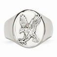 thumbnail image 4 of White Stainless Steel Ring Band Men's Polished with Sterling Silver Rhodium-plated Eagle, 4 of 6
