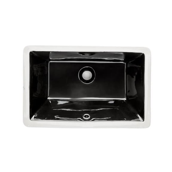 Wells Sinkware RTU2015-6E 20 in. Rectangular Undermount Single Bowl Bathroom Sink in Ebony