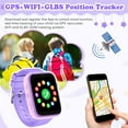 thumbnail image 6 of SHANNA Smart Watch for Kids with GPS 4G HD Touchscreen Watch with Phone GPS Tracker Real-Time Location SOS Video Call Voice Chat Camera for Boys Girls Gift, Purple, 6 of 9