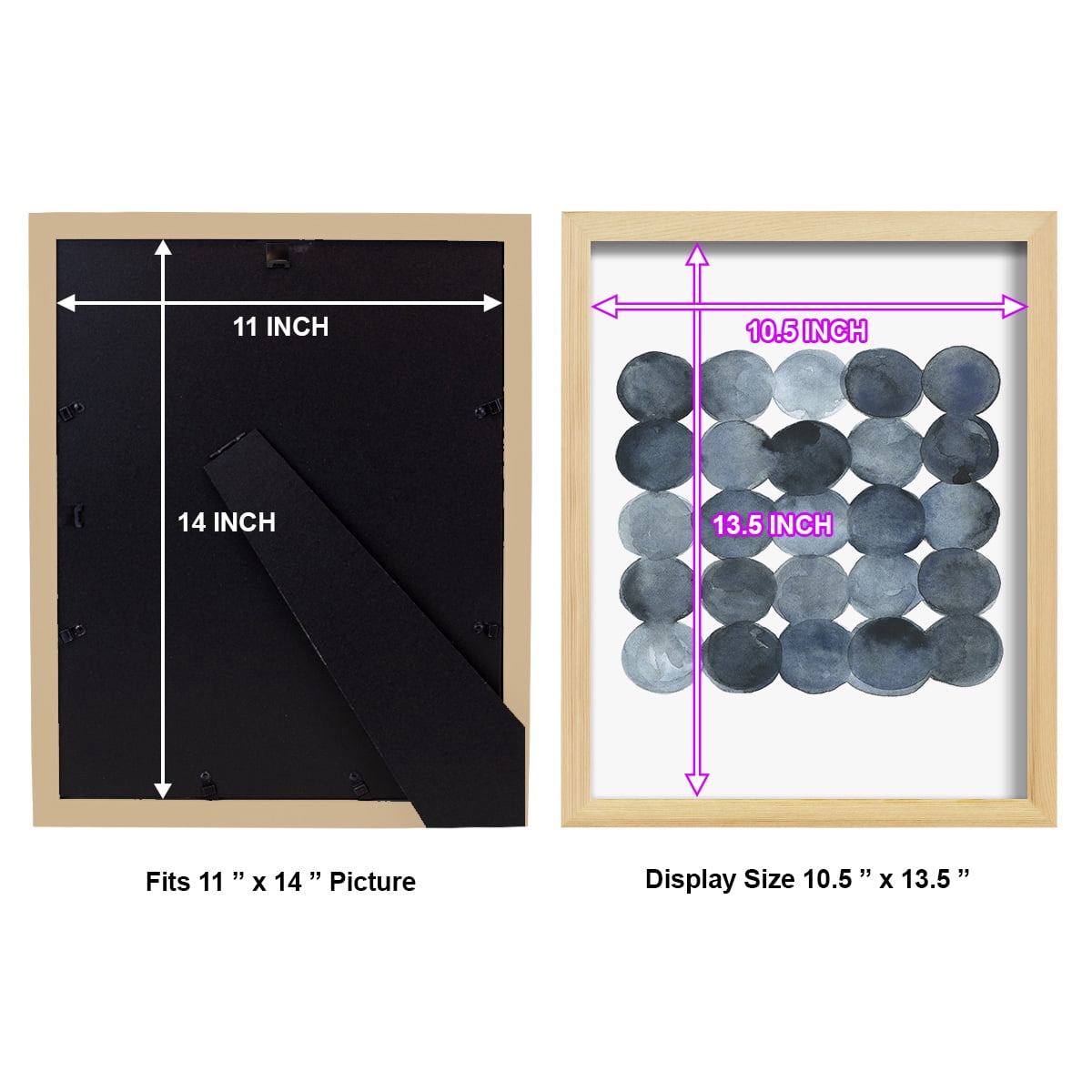 Blue Grey Density I -Framed Print w/glass-Natural Wood