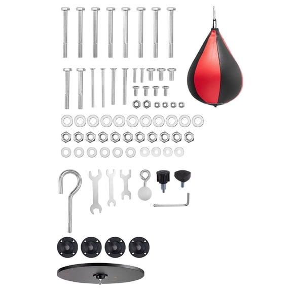 Heavy Duty Freestanding 2-in-1 Punching Bag Stand, Adjustable Boxing Punch Bag & Speed Bag Rack, Holds Up to 140 lbs, Ideal for Home Gym Workout