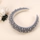 thumbnail image 5 of Diadema acolchada con perlas de imitación, diadema de ala ancha con esponja, diadema para mujer, gris, 5 of 7