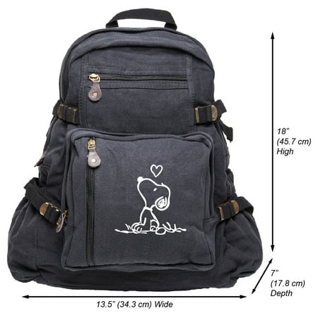 Snoopy in Love Heavyweight Canvas Travel Backpack