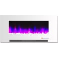 thumbnail image 6 of Hanover 42 In. Wall-Mount Electric Fireplace in White with Multi-Color Flames and Crystal Rock Display, 6 of 8