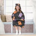 thumbnail image 7 of FORMRS Wearable Blanket Hoodie with Sleeves for Kids Cozy Flannel Sweatshirt, Halloween Orange Ghosts, 7 of 7